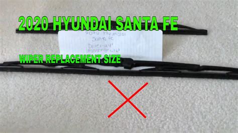 2020 Hyundai Santa Fe Wiper Blade Replacement Size YouTube