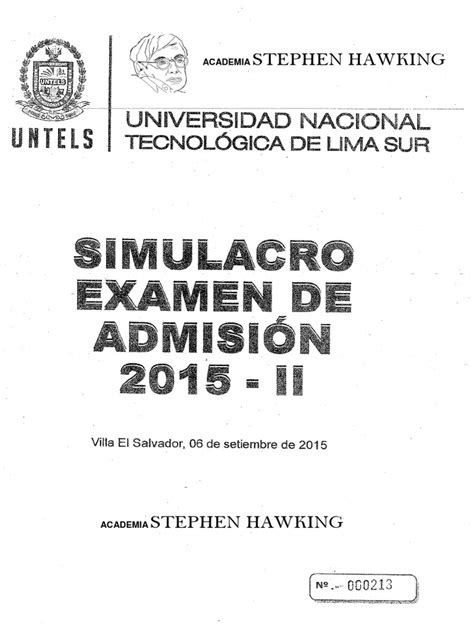 Pdf Simulacro De Examen De Admisi N Ii Untels Dokumen Tips