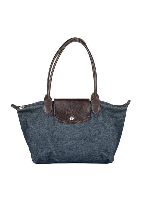 Featured Longchamp Le Pliage Denim Tote