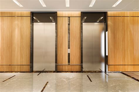 Premium Photo 3d Rendering Modern Steel Elevator Lift Lobby In