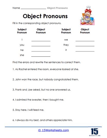 Object Pronouns Worksheets 15