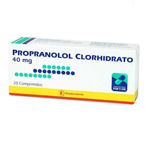 Propranolol Clorhidrato 40 Mg 20 Comprimidos Surfarma