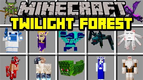 Minecraft TWILIGHT FOREST MOD TRAVEL TO NEW DIMENSION TO BATTLE