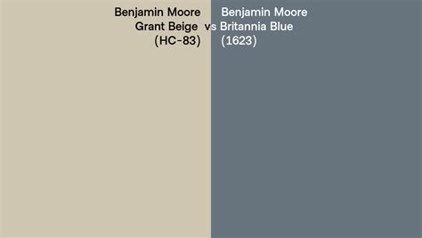 Benjamin Moore Grant Beige Vs Britannia Blue Side By Side Comparison