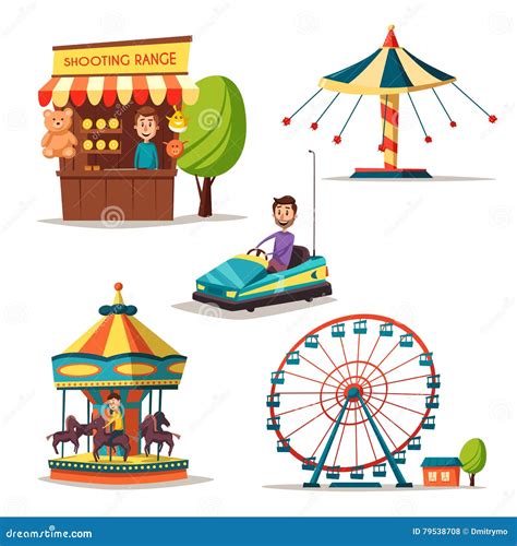 Amusement Park Illustration Cartoon Vector Cartoondealer