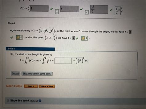 Solved Skippeu Part Tutorial Exercise Let C Be The Curve Of Chegg