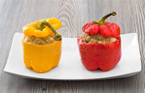 Yellow stuffed pepper stock photo. Image of arrange, dish - 2102366