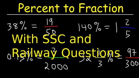 Fraction Concept Percent To Fraction Trick Percentage Government