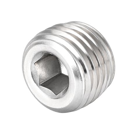 Hex Countersunk Plug Stainless Steel Pipe Fitting 14npt Male Thread Socket Pipe Adapter