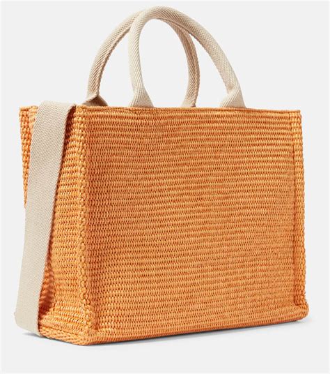 Small Raffia Tote Bag In Orange Marni Mytheresa