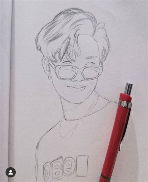 J HOPE SKETCH In 2021 Bts Drawings Kpop Drawings Line Art Drawings