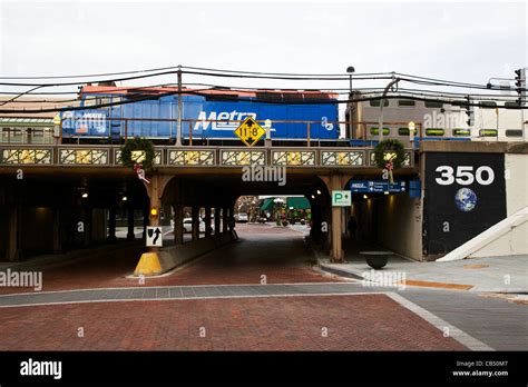 Metra commuter train at the Oak Park, Illinois station. Union Pacific ...