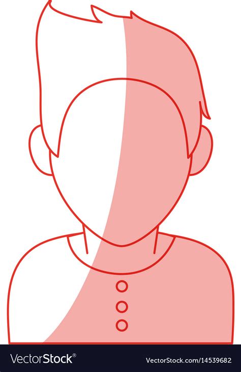 Red Silhouette Shading Faceless Half Body Man Vector Image