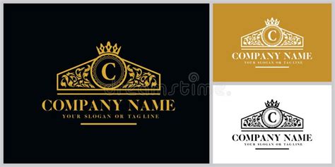 Gold Royal Luxury Boutique C Letter Logo Stock Illustration