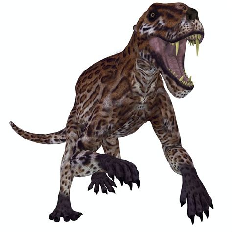 A fierce Lycaenops roaring. Lycaenops was a carnivorous mammal ...