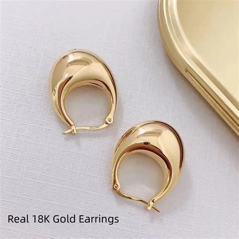 Muzhi Real 18k Gold Earrings For Women Pure Au750 Gold Hoop Earrings Fashionable Minimalist Fine