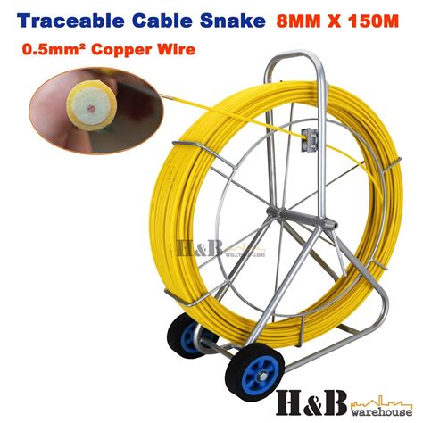 8mm 150m Traceable Cable Rodder Rod Reel Copper Trace Wire Telstra Nbn