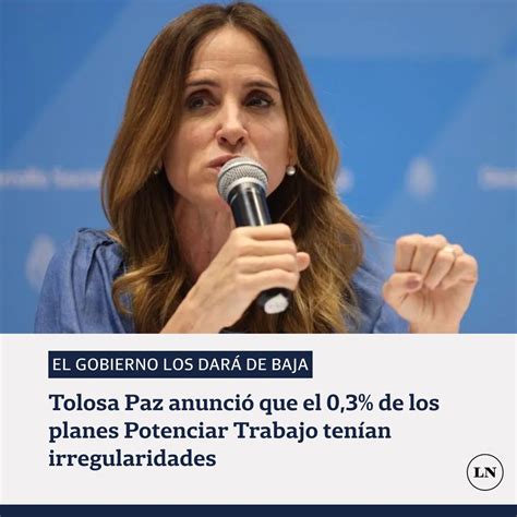 Tolosa Paz anunció que el 0 3 de los planes Potenciar Trabajo tenían