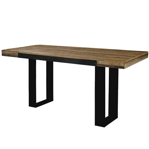 Industrial Pub Table | Reclaimed Wood Top Metal Base Bar Table | Zin Home