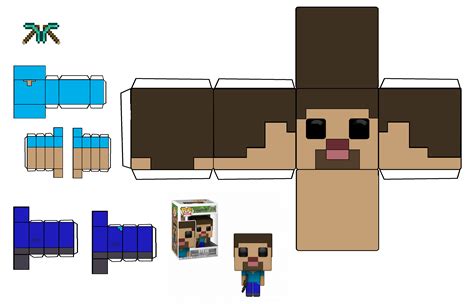 Minecraft Steve Funko Pop Papercraft Free Printable Papercraft Templates