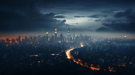 Premium Photo | Nighttime Skylines HighQuality City Backgrounds for ...