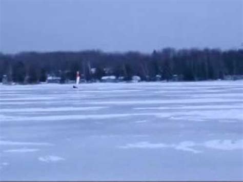 Iceboating On Brownlee Lake Alcona County Michigan January 3 2010 YouTube