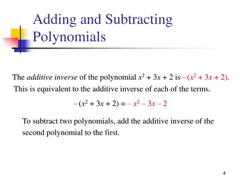 Ppt Adding And Subtracting Polynomials Powerpoint Presentation Free