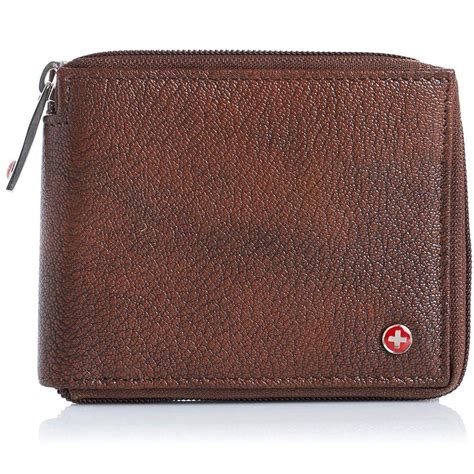 Alpine Swiss Men S Leather Zip Around Wallet Iucn Water