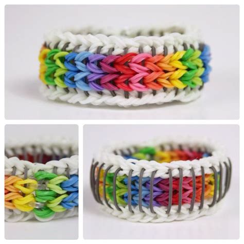 Custom Order Sailors Pinstripe Rainbow Loom Bracelet Etsy Rainbow