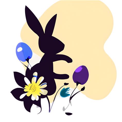 Silhouette Von Osterhase Und Blumen Creative Fabrica