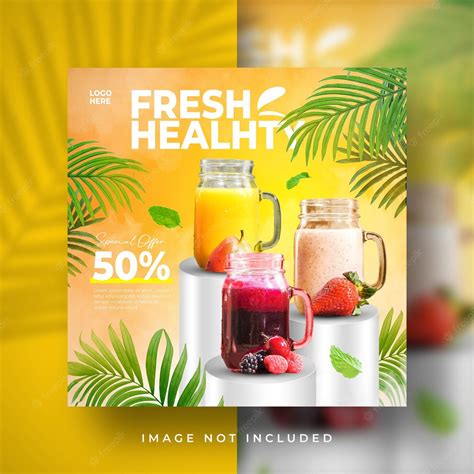 Premium Psd Fresh Healthy Special Offer Fresh Drink Menu Summer