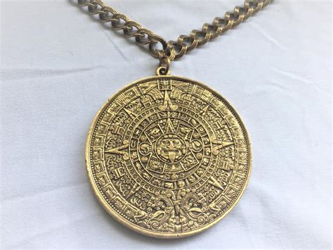 Sold Price Vintage Huge Mayan Calendar Necklace July 4 0119 7 00 Pm Edt