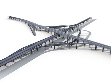 Highway Viaduct Flyover 3D Model CGTrader