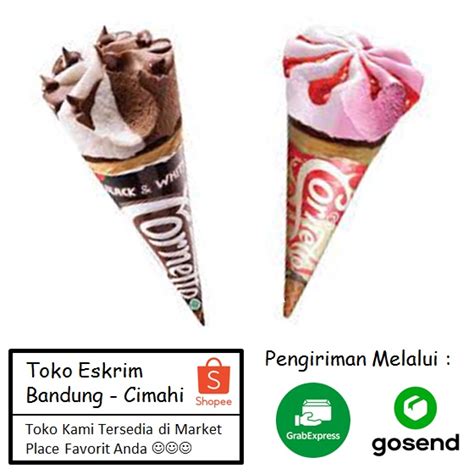 Jual Es Krim Ice Cream Eskrim Walls Cornetto Black White Strawberry