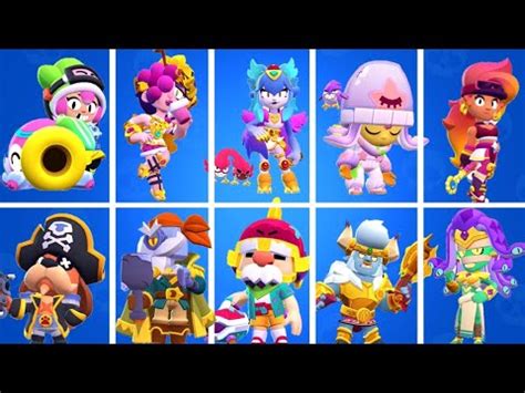 New Brawlers Berry Clancy Brawl Stars All New Skins Winning Animation