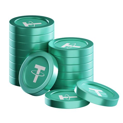 Tether Usdt Coin Stacks Cryptocurrency 3d Render Illustration 21628108 Png