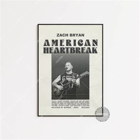 Zach Bryan Posters American Heartbreak Poster Zach Bryan American