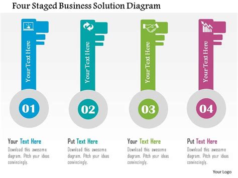 Four Staged Business Solution Diagram Flat Powerpoint Design Presentation Graphics