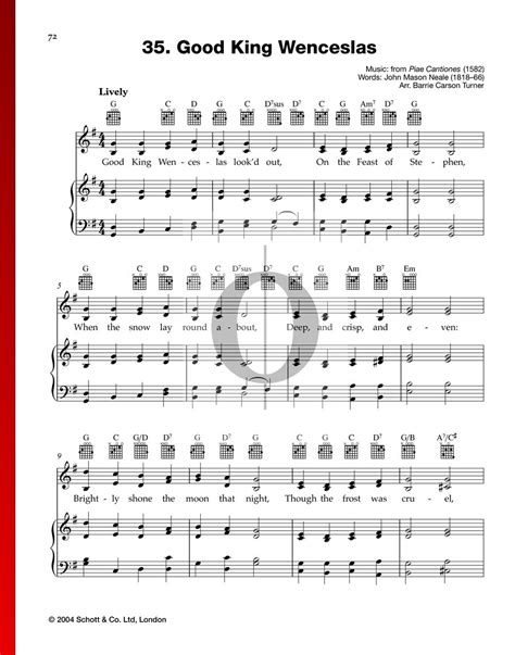 Good King Wenceslas Anonymous Piano Sheet Music OKTAV