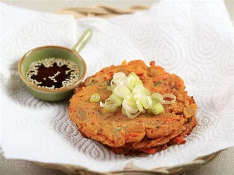 Korea Kimchi Pancake Kimchi Jeon with soy sauce 7318674 Stock Photo at ...