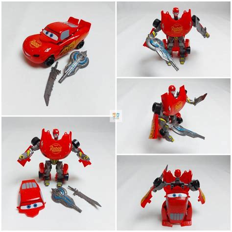 Mainan Transformer Car Lightning Mcqueen Transform To Robot Mobil