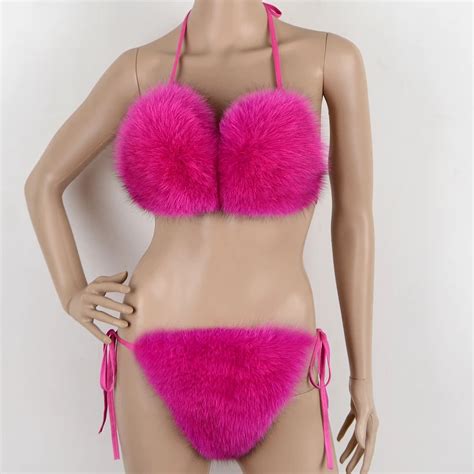 New Fashion Design Frenate Bikini Sexy Bra And Panties Hot Fur