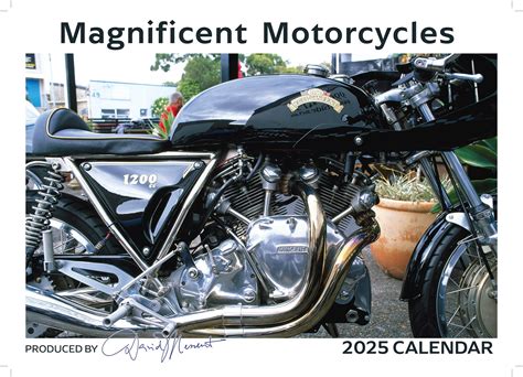 2025 Magnificent Motorcycles By David Messent Horizontal Wall Calendar