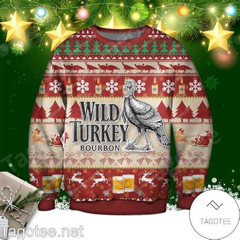 Wild Turkey Bourbon Whiskey Alcohol Ugly Christmas Sweater Tagotee