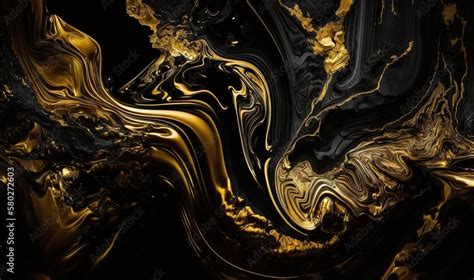 A Black And Gold Abstract Background With Swirls And Curves In The