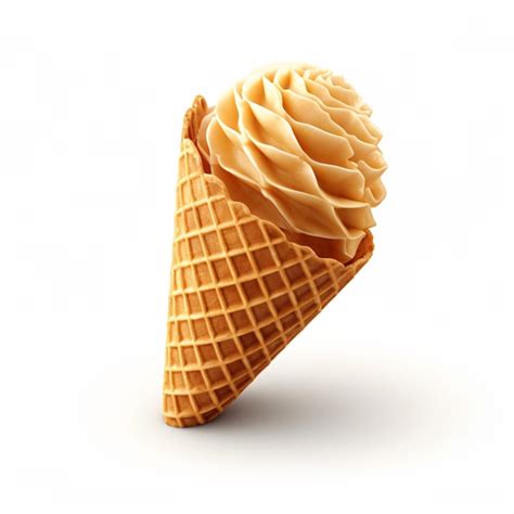 Premium Ai Image Yummy Fruit Ice Cream In A Waffle Cone Isolated On A