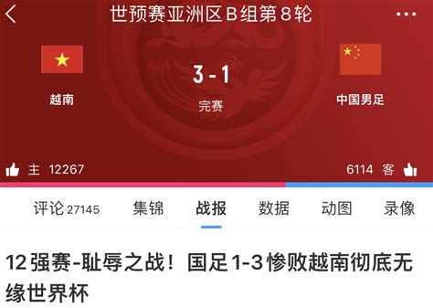 耻辱之战！2年前的大年初一：国足1 3惨败越南，彻底无缘世界杯 直播吧