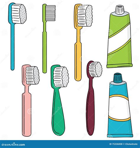 Toothbrush And Toothpaste Stock Vector Illustration Of Healthy 75336008