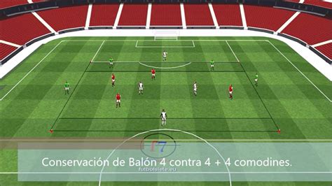 Conservación de balón 4 contra 4 4 Entrenamiento de Fútbol