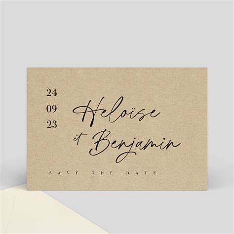 Save The Date Kraft Minimaliste Popcarte